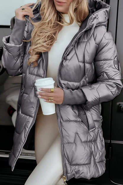 Manteau Hiver Douillet Quilté avec Poches