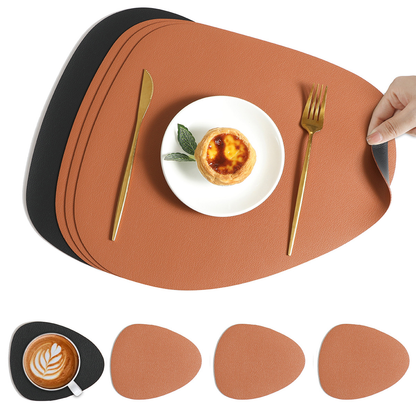 Sets de Sous-Plat en Simili Cuir Réversible pour Salle à Manger