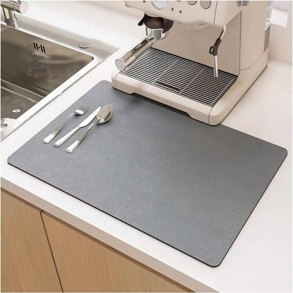 Tapis d'Assèchement Éclair pour Vaisselle - Très Éponge et Pliable