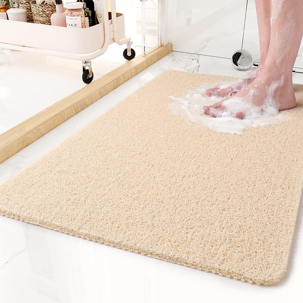 Tapis de Douche Douillet et Protecteur - Antiderapant et Résistant aux Moisissures