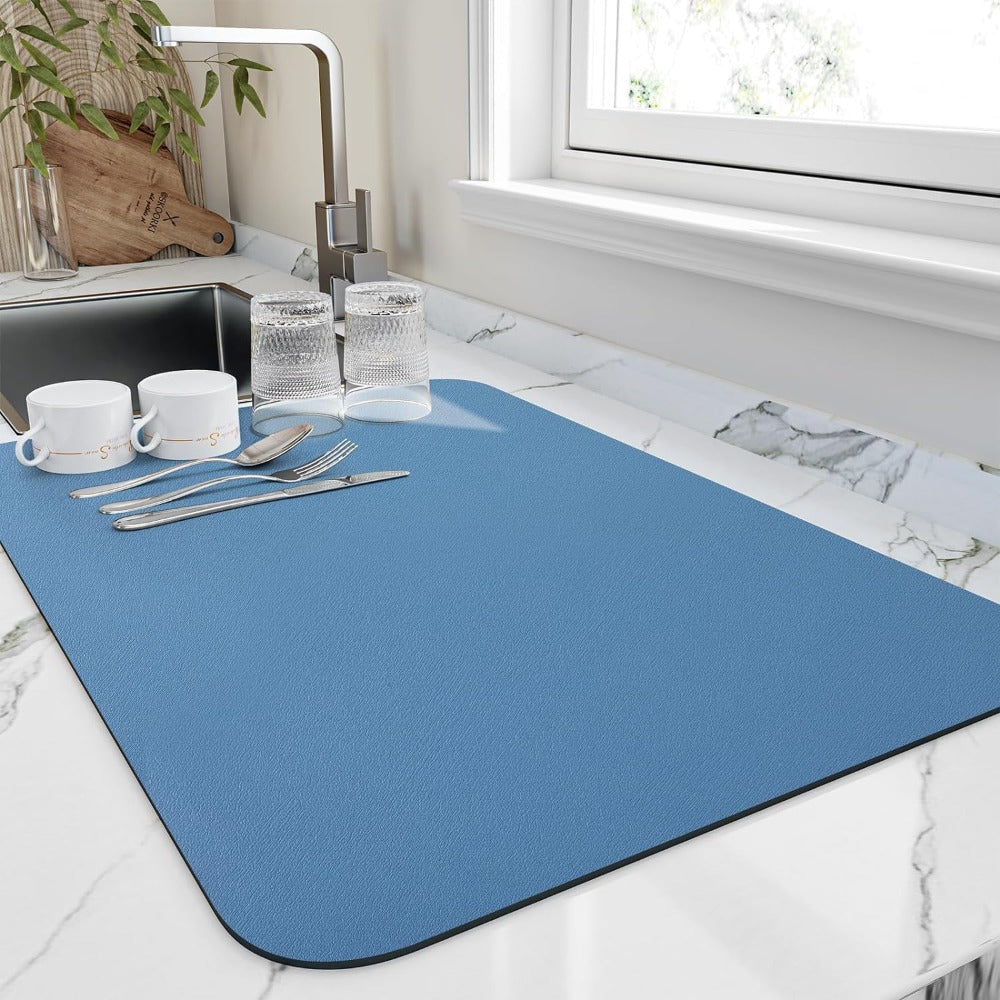 Tapis d'Assèchement Éclair pour Vaisselle - Très Éponge et Pliable