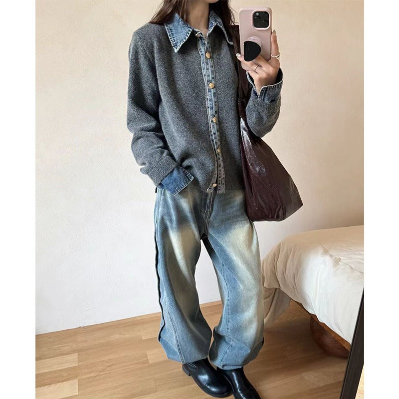 Pull en Maille Col V Décontracté