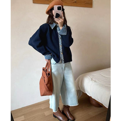 Pull en Maille Col V Décontracté