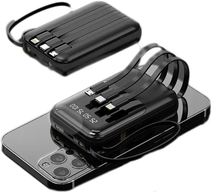 Batterie Portable Puissante 10000mAh | Charge Turbo et Câbles Inclus