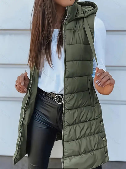 Gilet Douillet Long Femme | Veste Oversize avec Capuche