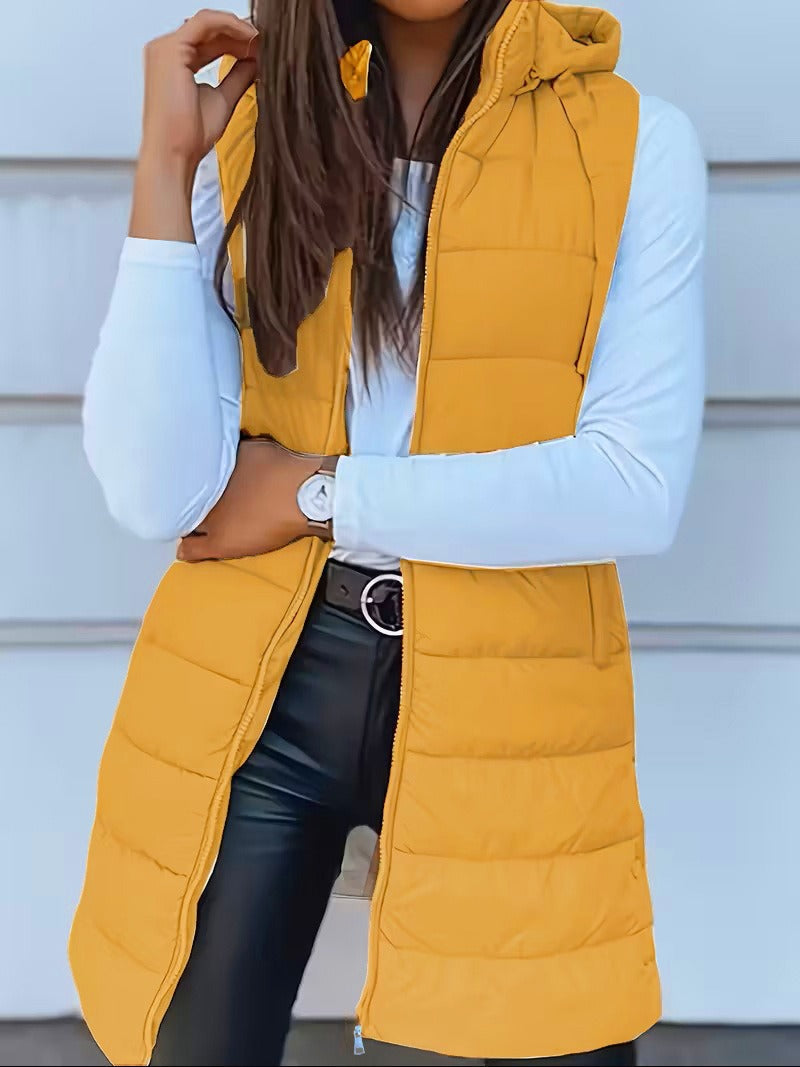 Gilet Douillet Long Femme | Veste Oversize avec Capuche