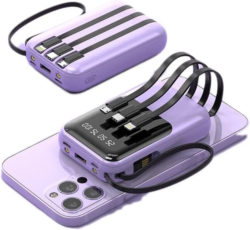 Batterie Portable Puissante 10000mAh | Charge Turbo et Câbles Inclus