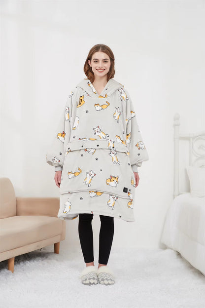 Couverture Chaude Capuche pour Hiver
