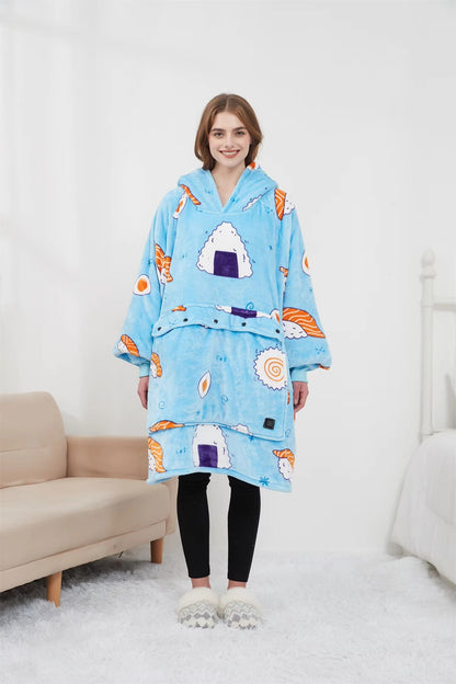 Couverture Chaude Capuche pour Hiver