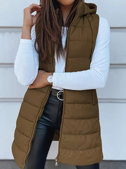 Gilet Douillet Long Femme | Veste Oversize avec Capuche