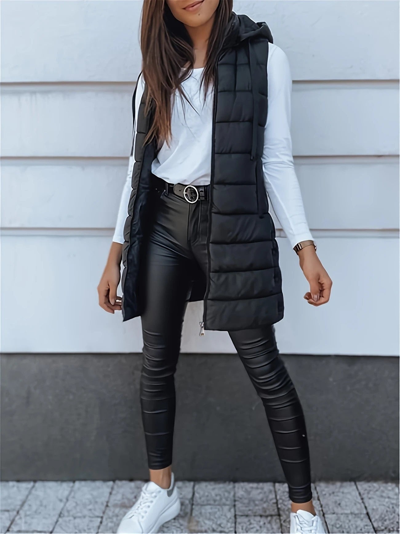 Gilet Douillet Long Femme | Veste Oversize avec Capuche - Foivo