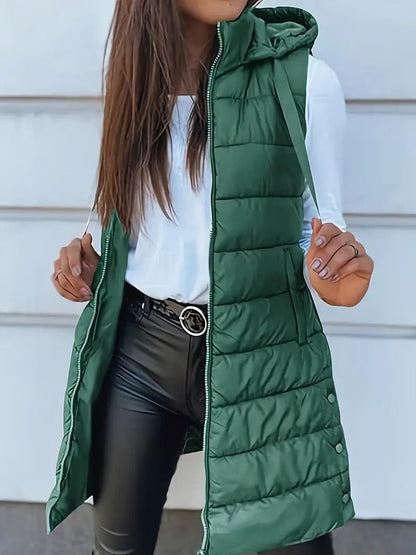 Gilet Douillet Long Femme | Veste Oversize avec Capuche