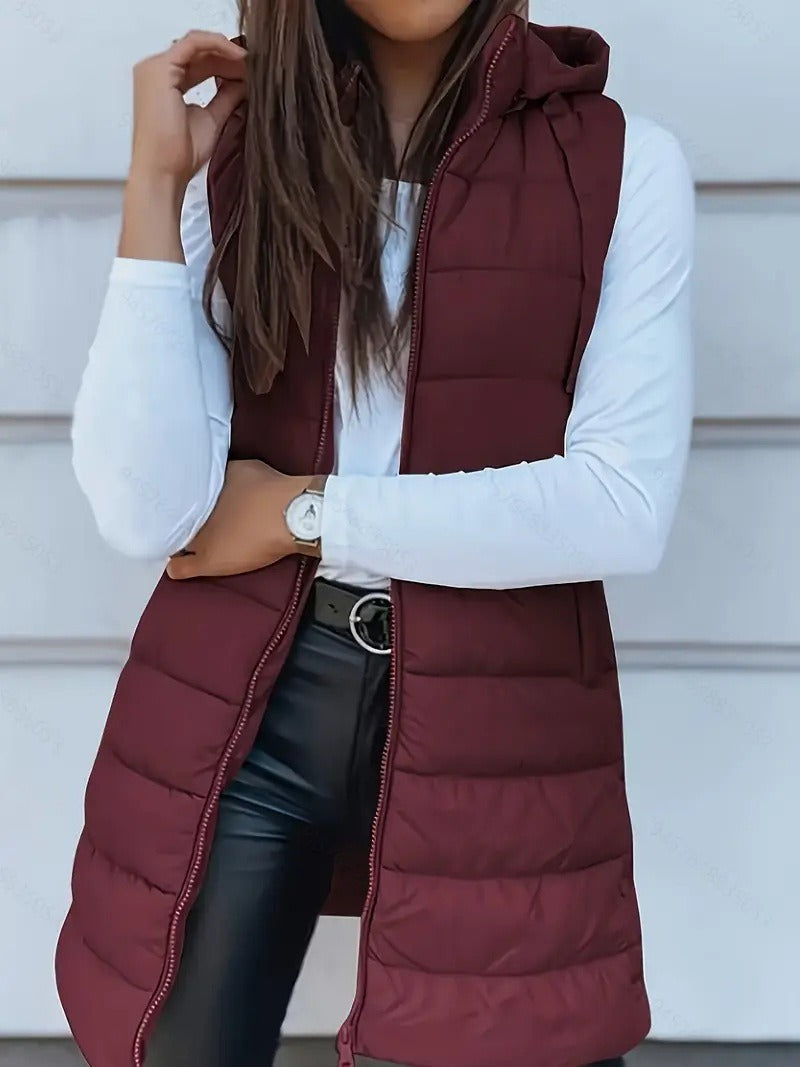 Gilet Douillet Long Femme | Veste Oversize avec Capuche