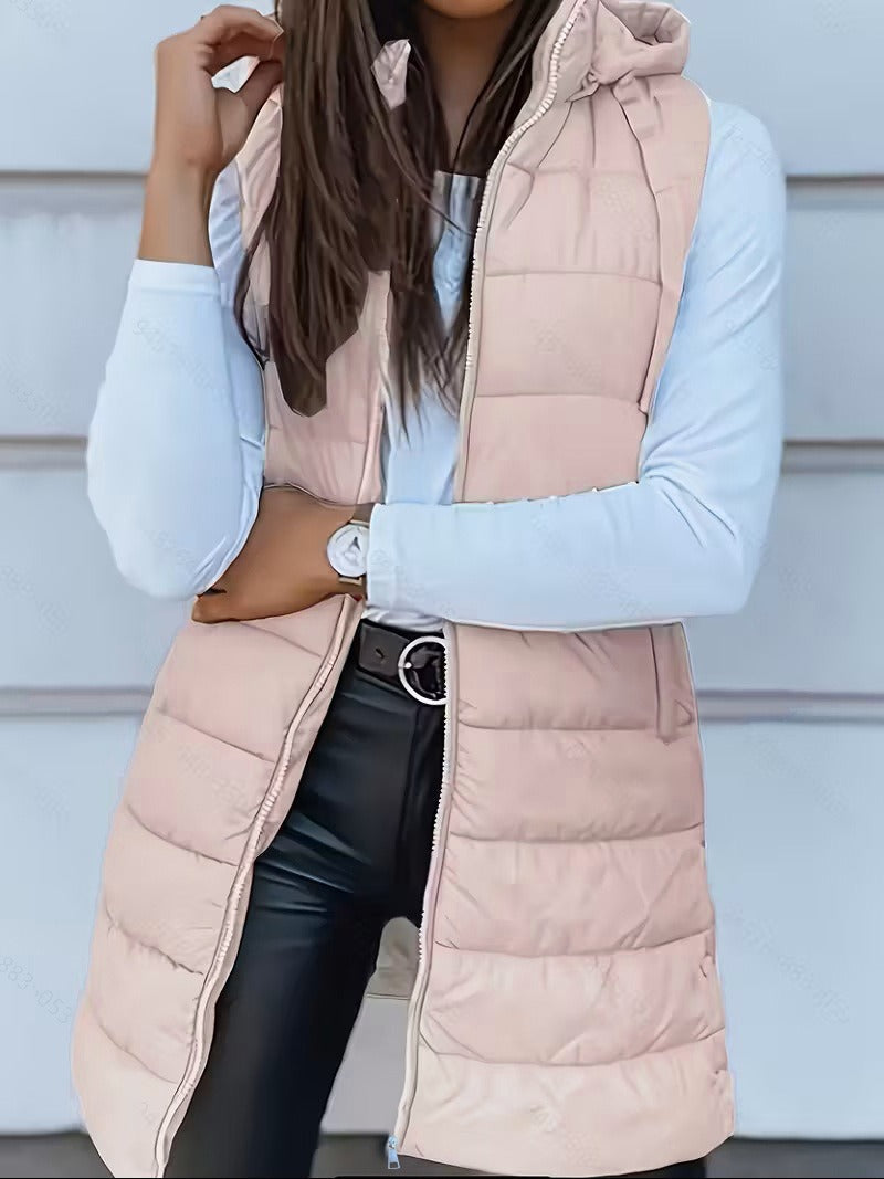 Gilet Douillet Long Femme | Veste Oversize avec Capuche