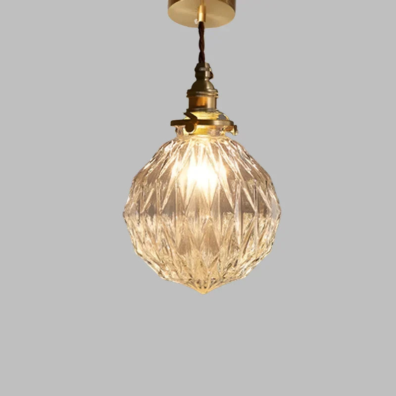 Luminaire Suspendu Verre Clair Design Scandi