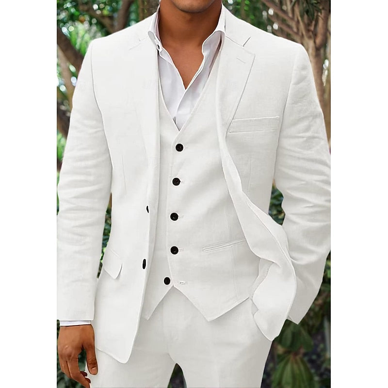 Costume Homme Élégant en Lin pour Mariage