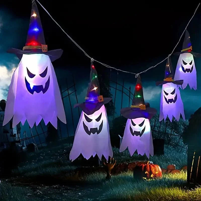 Guirlandes LED Fantômes Effrayants pour Décoration - blxckfr