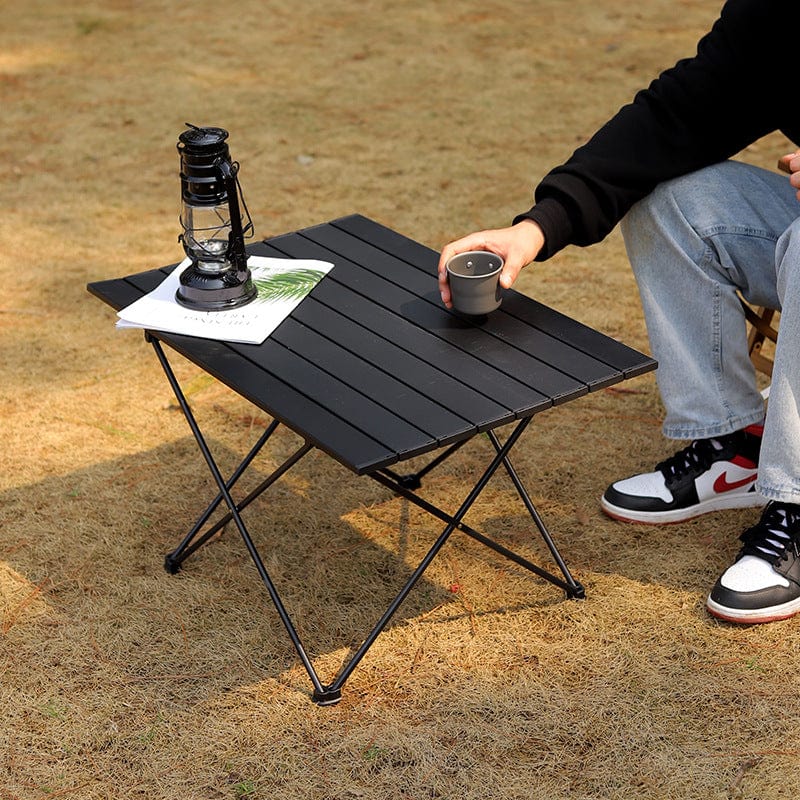 Table de Camping Pliable Aluminium Noir - BlxckFR