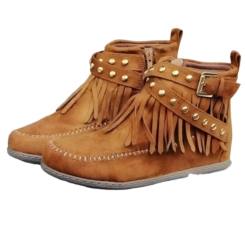 Bottines tendance avec franges et détails en cuir - BlxckFR