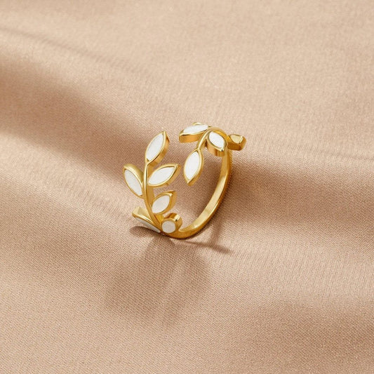 Bague Florale Or Élégante Réglable - Foivo