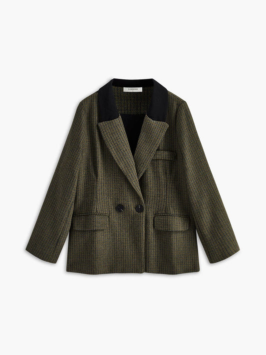 Veste Tweed Classique Grande Taille - Foivo