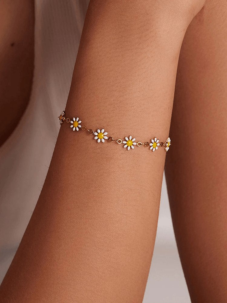 Bracelet Fleur Élégant Or Rose - Foivo