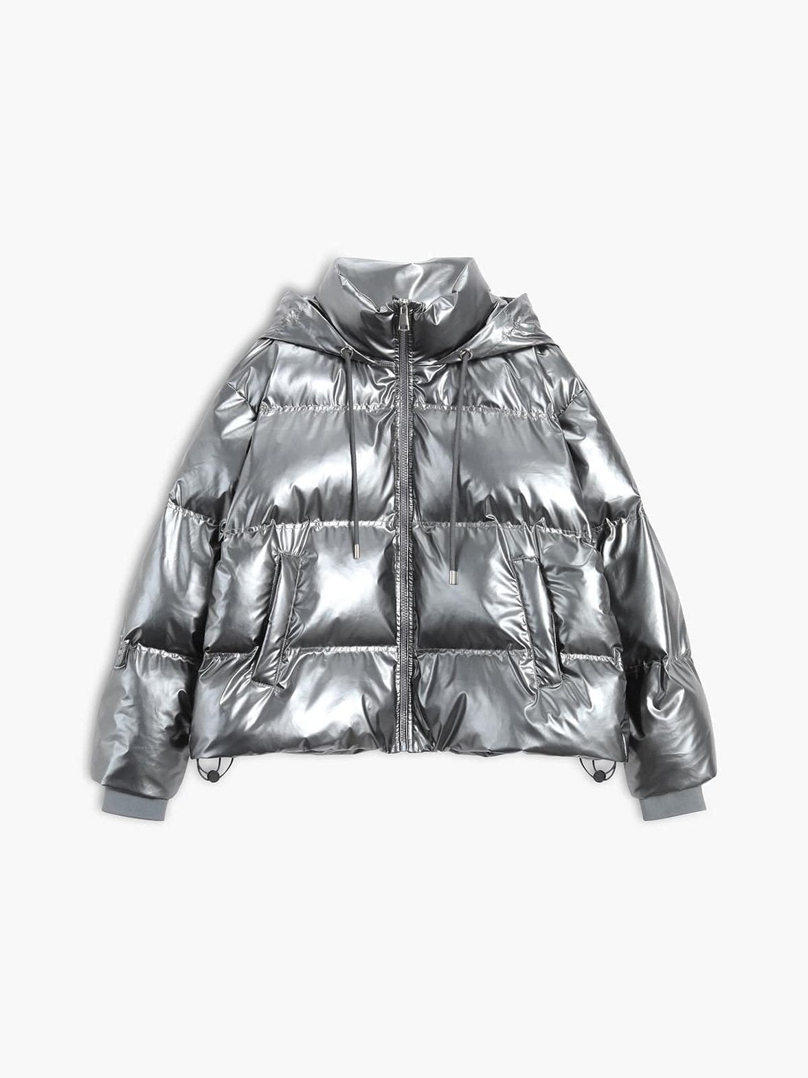 Parka Hivernale Brillante avec Capuche