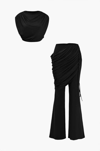 Ensemble Élégant Top Court et Pantalon Large