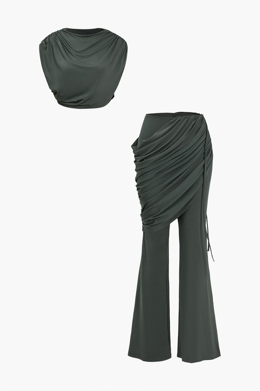 Ensemble Élégant Top Court et Pantalon Large