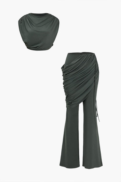 Ensemble Élégant Top Court et Pantalon Large