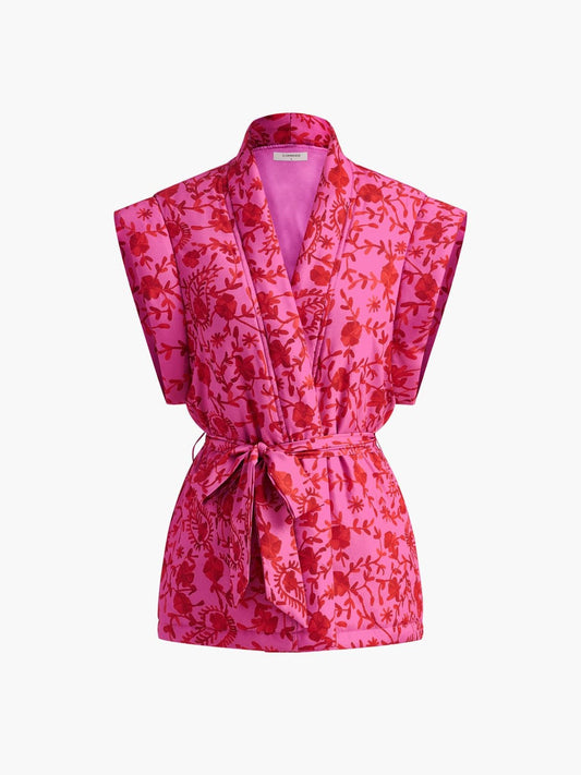 Gilet Floral Chic à Lacer - Foivo