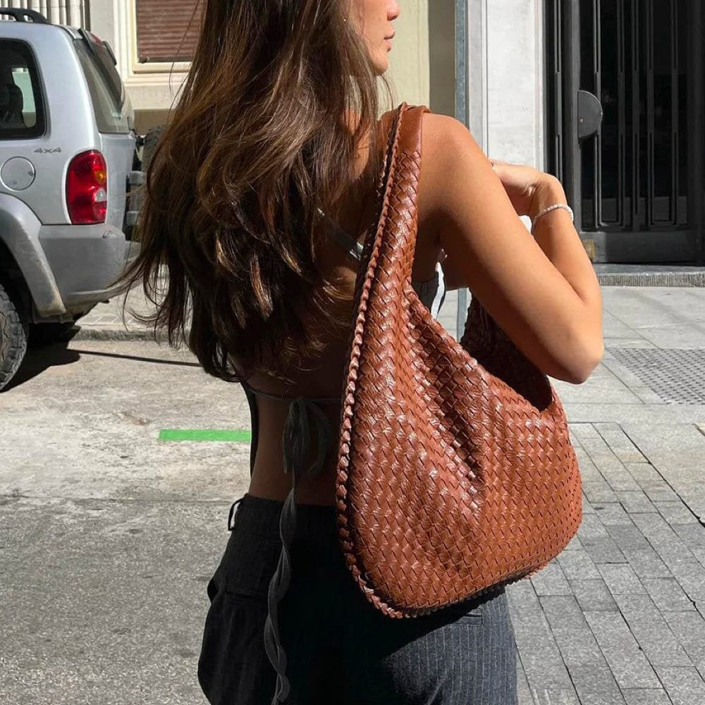 Sac à Main Tressé Élégant Grande Capacité