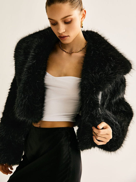 Manteau Court Fausse Fourrure Chic - Foivo