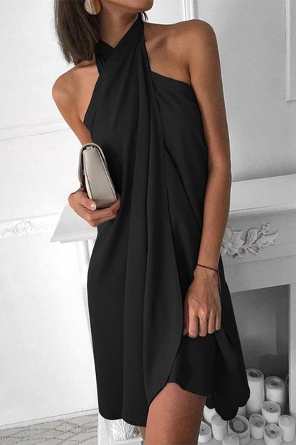 Robe Femme Courte et Chic à Col En V