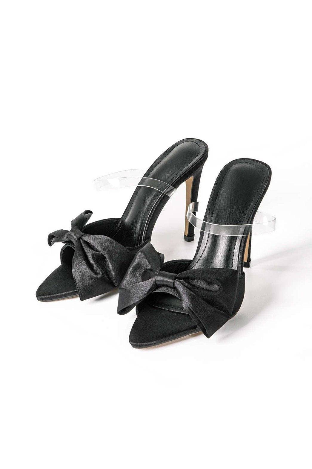Mules Élégantes Rose Pailleté à Nœud