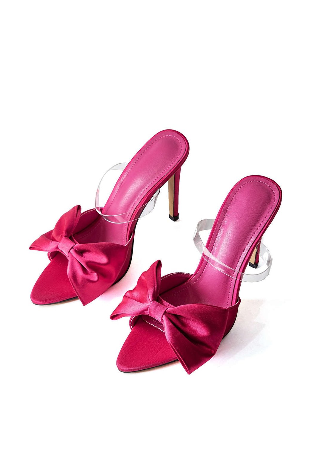 Mules Élégantes Rose Pailleté à Nœud