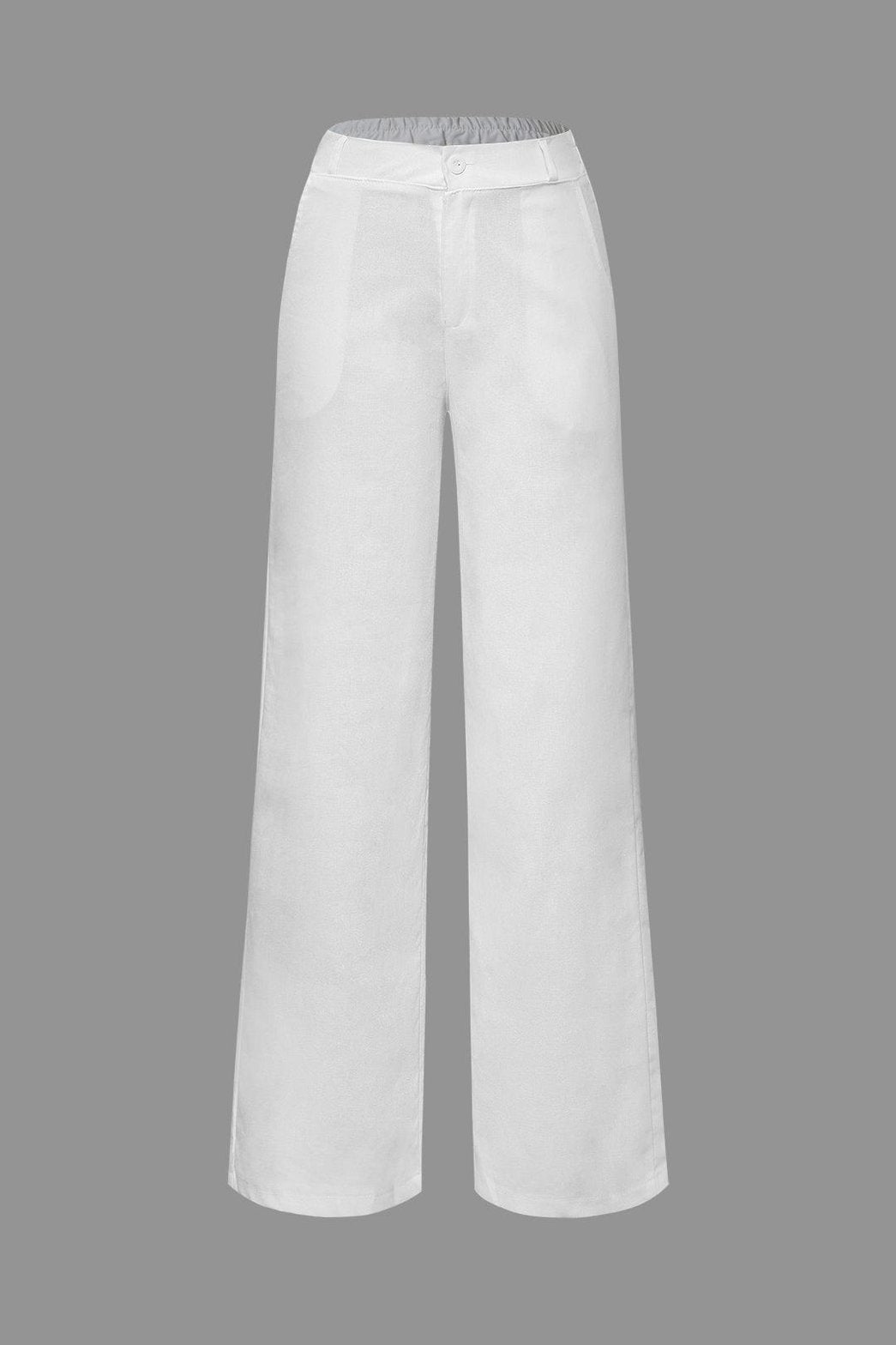 Pantalon Décontracté Lin Beige Chic - Foivo