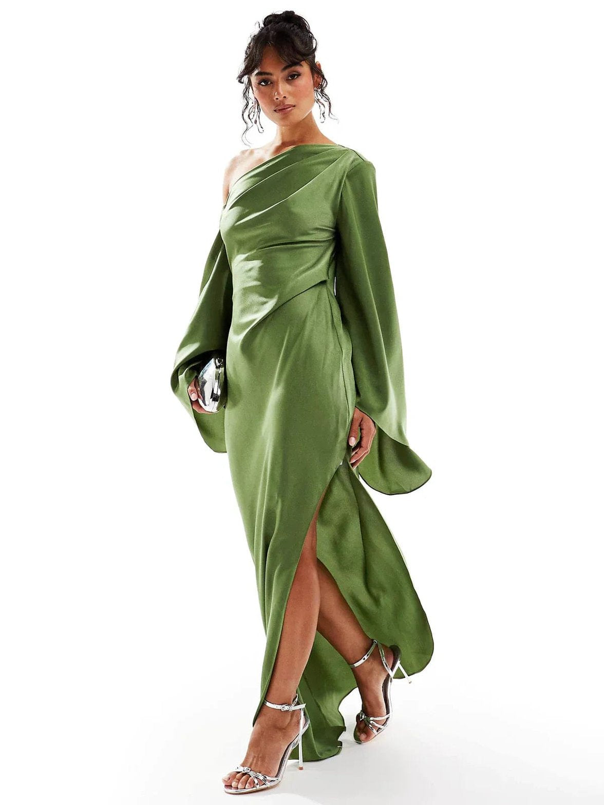 Robe Élégante Longue à Manches Bouffantes