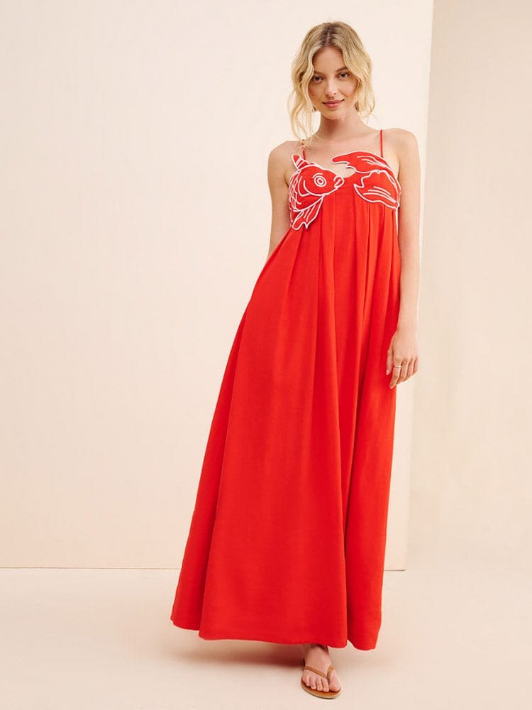 Robe Soirée Rouge Élégante Paillettée - Foivo