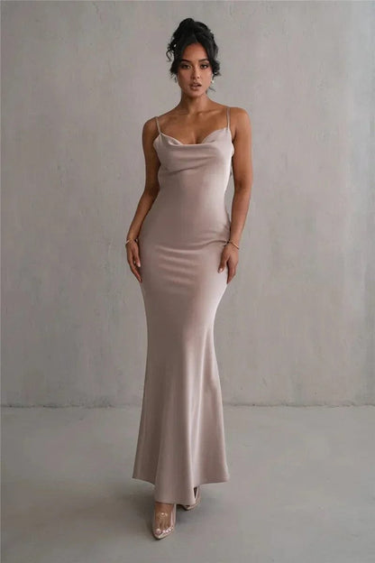 Robe de Soirée Satin Fleuri Luxe - Foivo