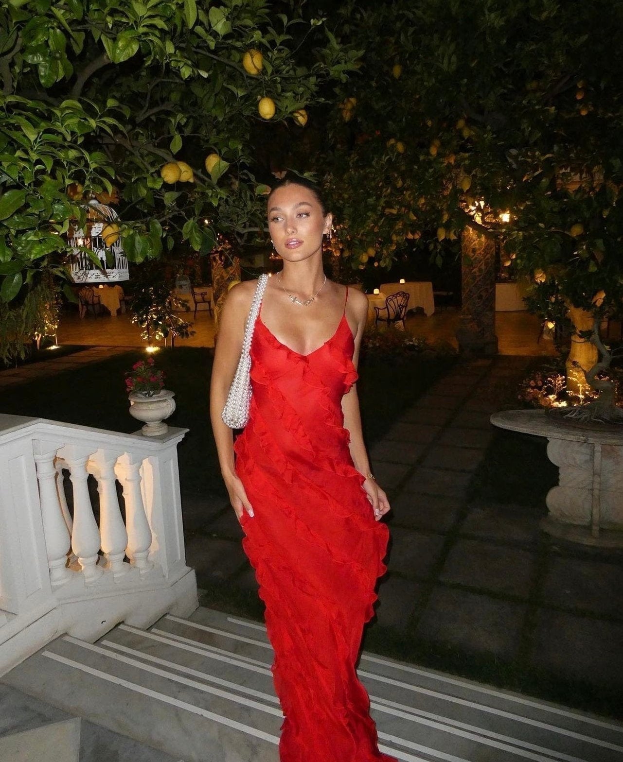 Robe Longue à Fleurons Féminine - Foivo