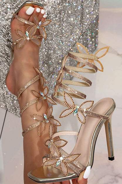 Sandales Hauts Talons Décorées - Rose Chic
