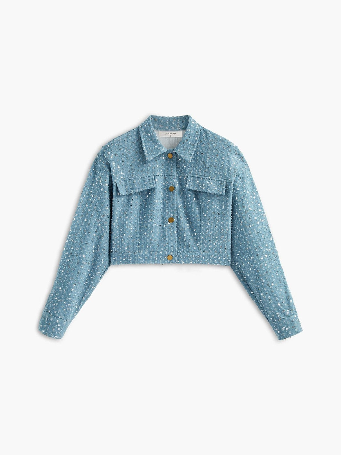 Veste Denim Élégante à Paillettes Fête - Foivo