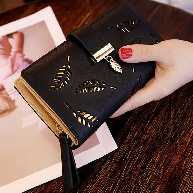 Portefeuille femme chic cuir imitation fleuri délicat - Foivo
