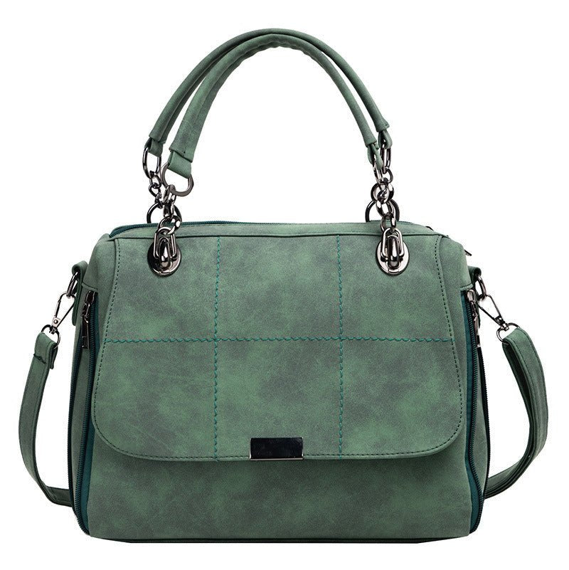 Sac femme épaule en cuir vert olive tendance - Foivo