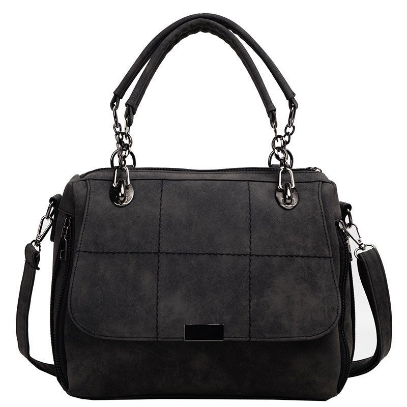 Sac femme épaule en cuir vert olive tendance