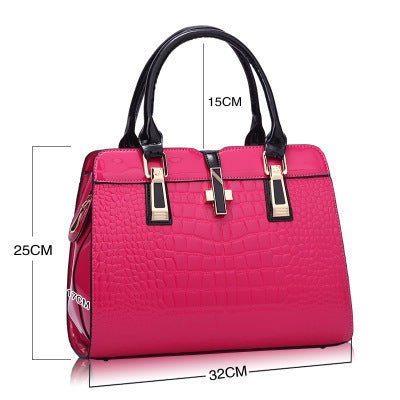 Sac à main femme en cuir luxe noir brillant