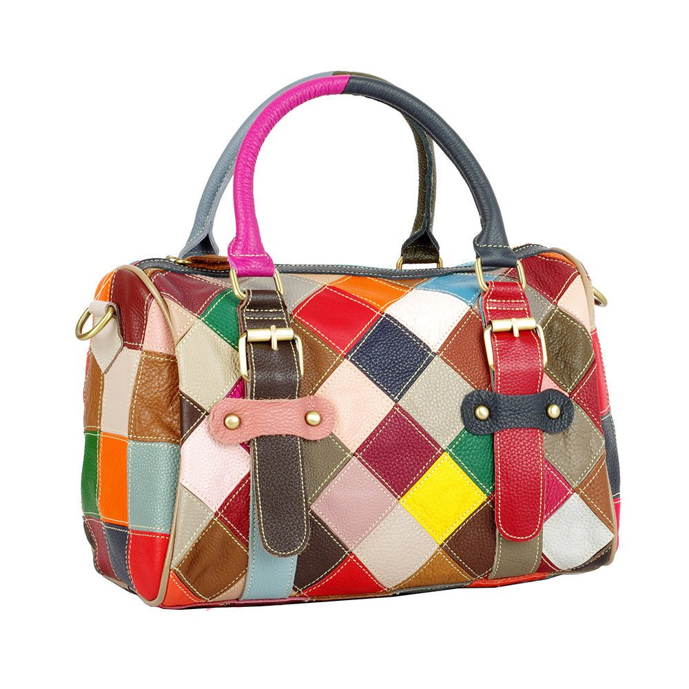 Sac femme cuir coloré brodé à la mode - Foivo