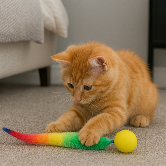 Jouet Chat Amusant Balle Rebondissante avec Lumières - blxckfr