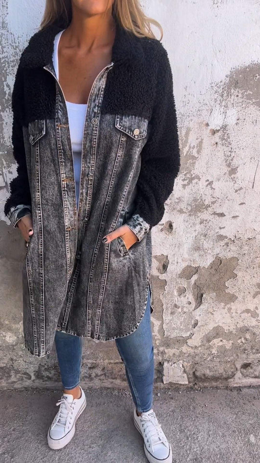 Veste Jean Manches Longues Classique avec Poches - BlxckFR